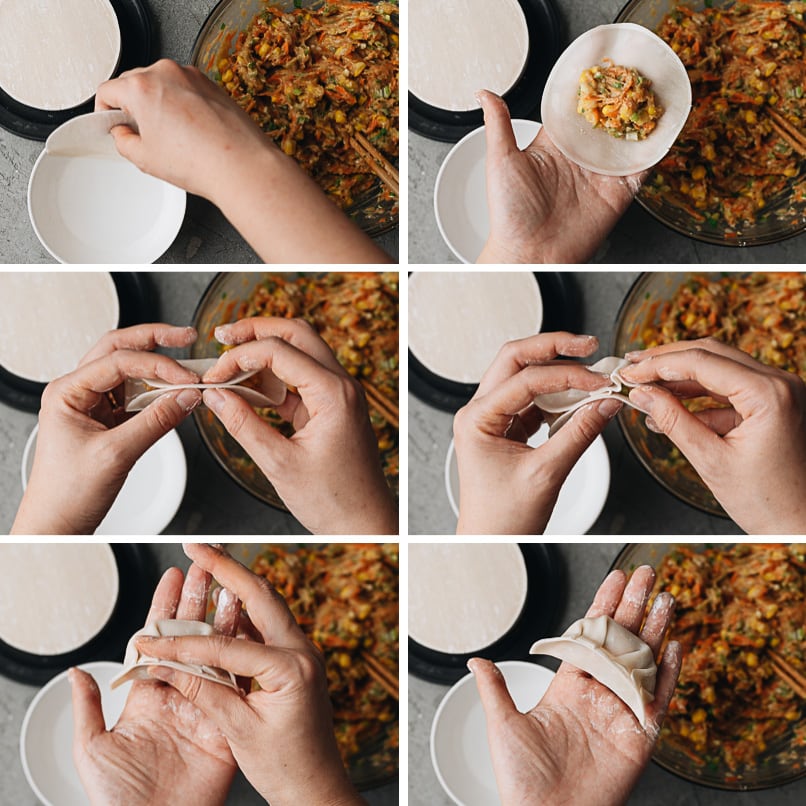 How to wrap chicken dumplings step by step